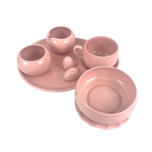 De Anza Porcelain California Pink Breakfas Set With Saucer Creamer Sugar Bowl an - Picture 10 of 15